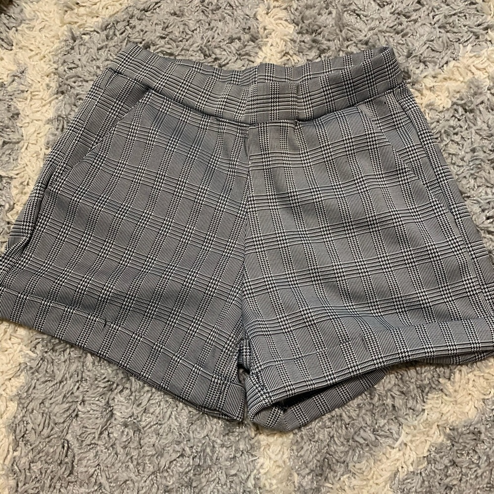 POOF black and white plaid shorts